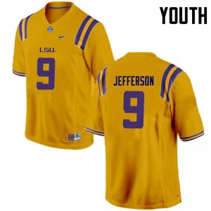 Youth LSU #9 Rickey Jefferson Gold NCAA Jersey 888664-634