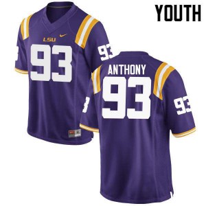Youth Tigers #93 Andre Anthony Purple College Jersey 634922-661