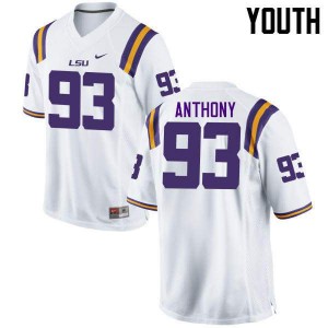 Youth LSU #93 Andre Anthony White High School Jerseys 797777-330
