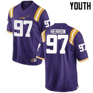 Youth Tigers #97 Frank Herron Purple College Jersey 678282-682