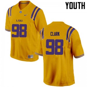 Youth Tigers #98 Deondre Clark Gold NCAA Jersey 705557-836